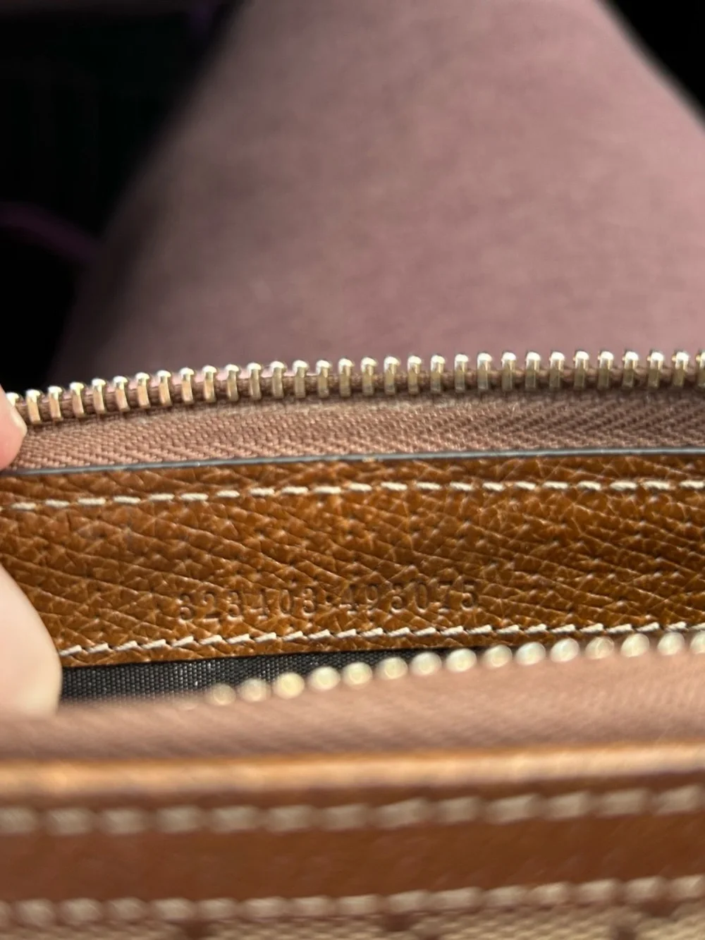 Gucci Tan/Brown Monogram Zip Around Wallet - Picture 7 of 8